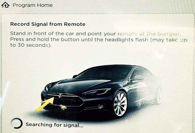 Tesla indbygget Homelink